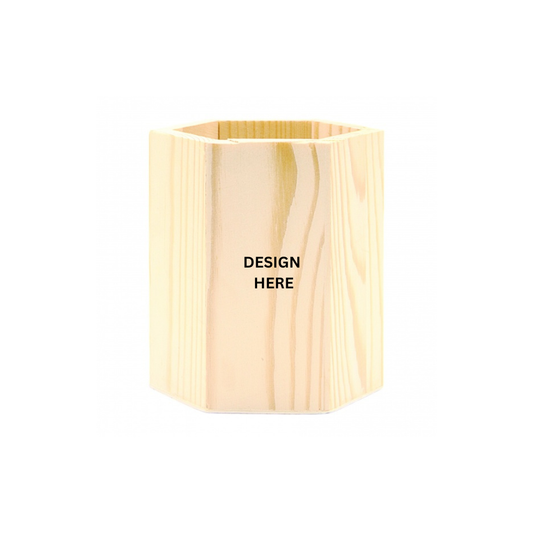 PS15 Wooden Pen Stand with custom logo printing for corporate gifts Malaysia