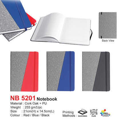 PU Notebook (NB5201) with custom logo printing for corporate gift idea