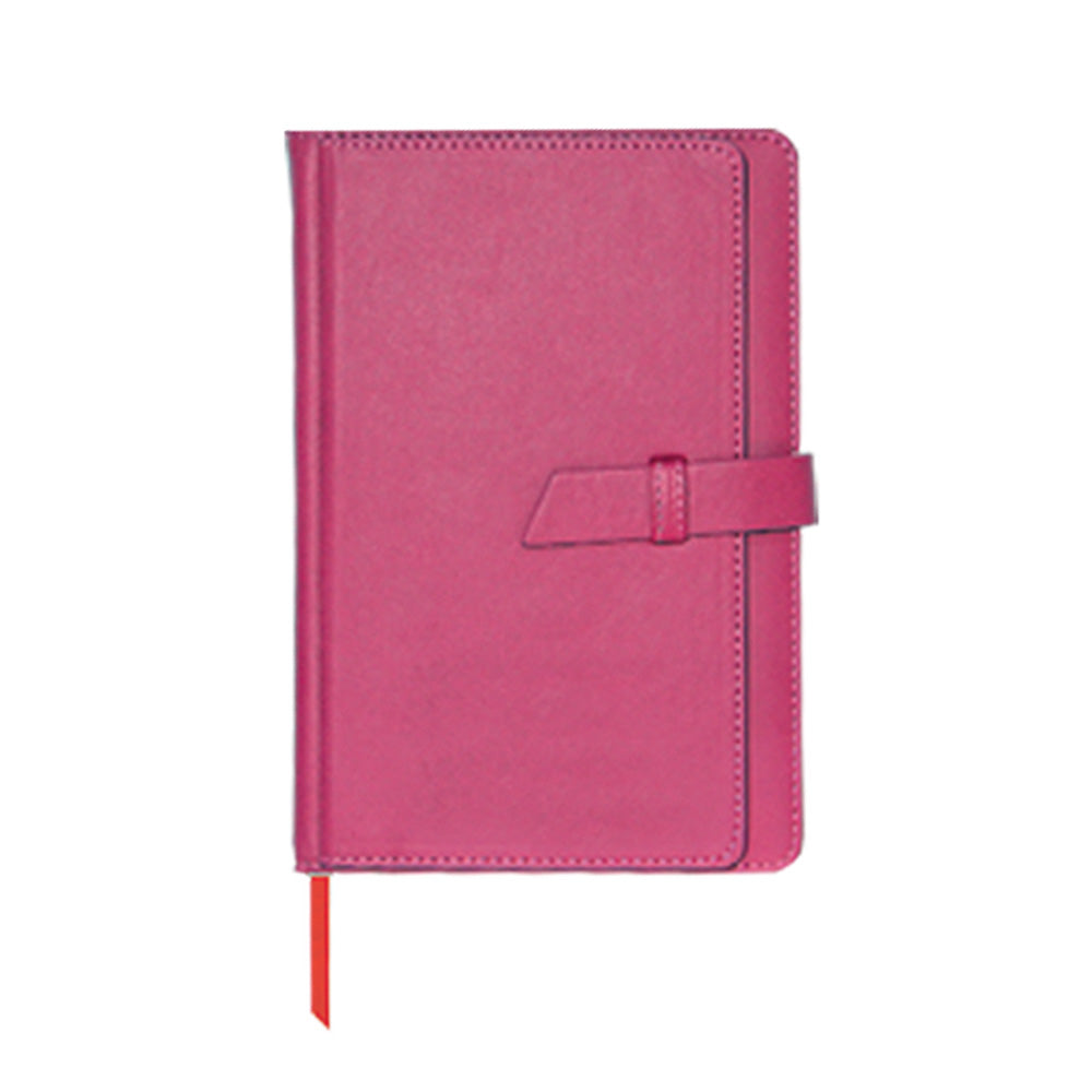 Pink notebook with a strap on a white background for corporate gift supplier