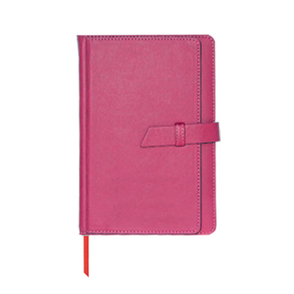 Pink notebook with a strap on a white background for corporate gift supplier