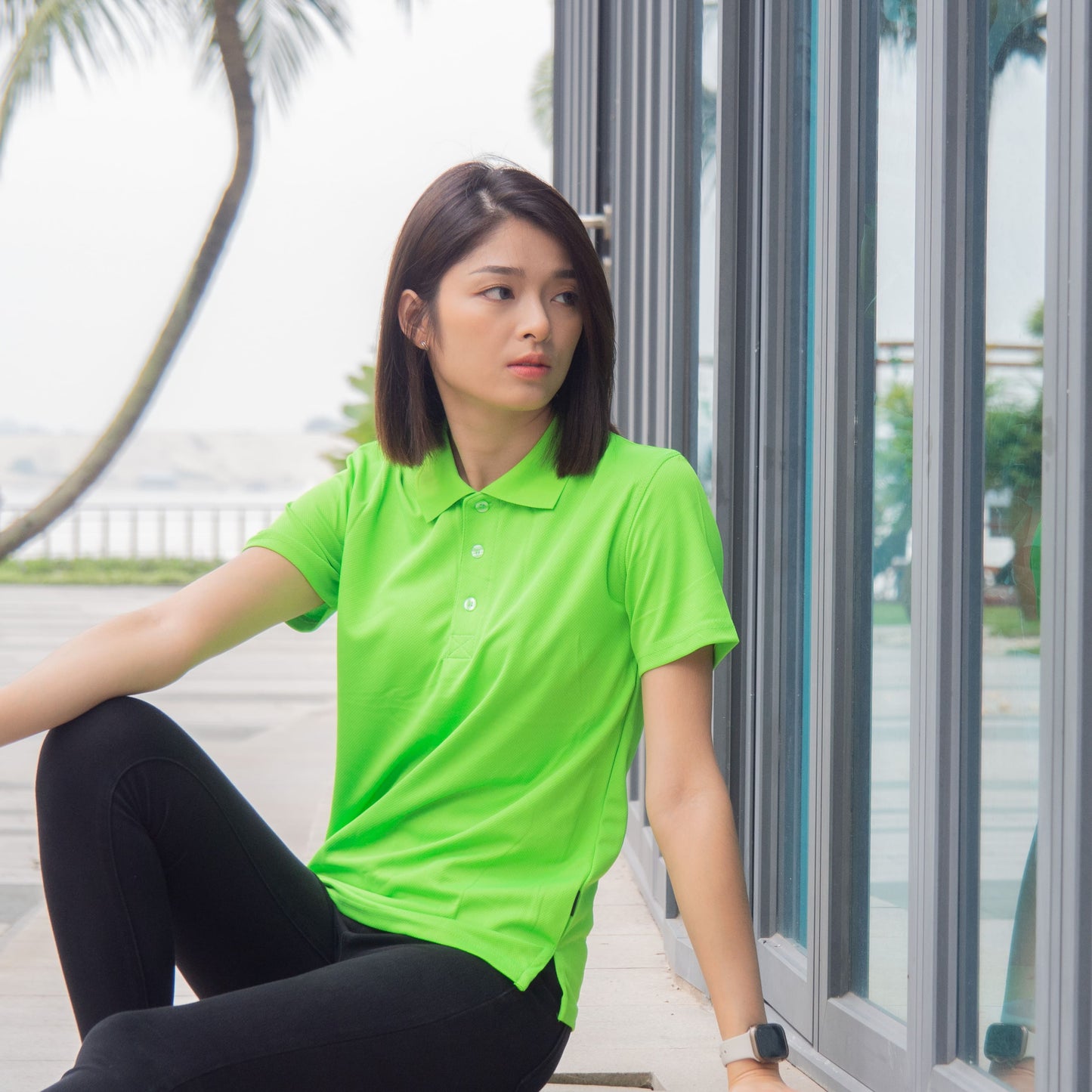 QD06 Tshirt Polo Short Sleeve 100% Microfiber
