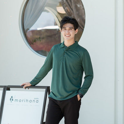 QD67 Tshirt Polo Long Sleeve 100% Microfiber