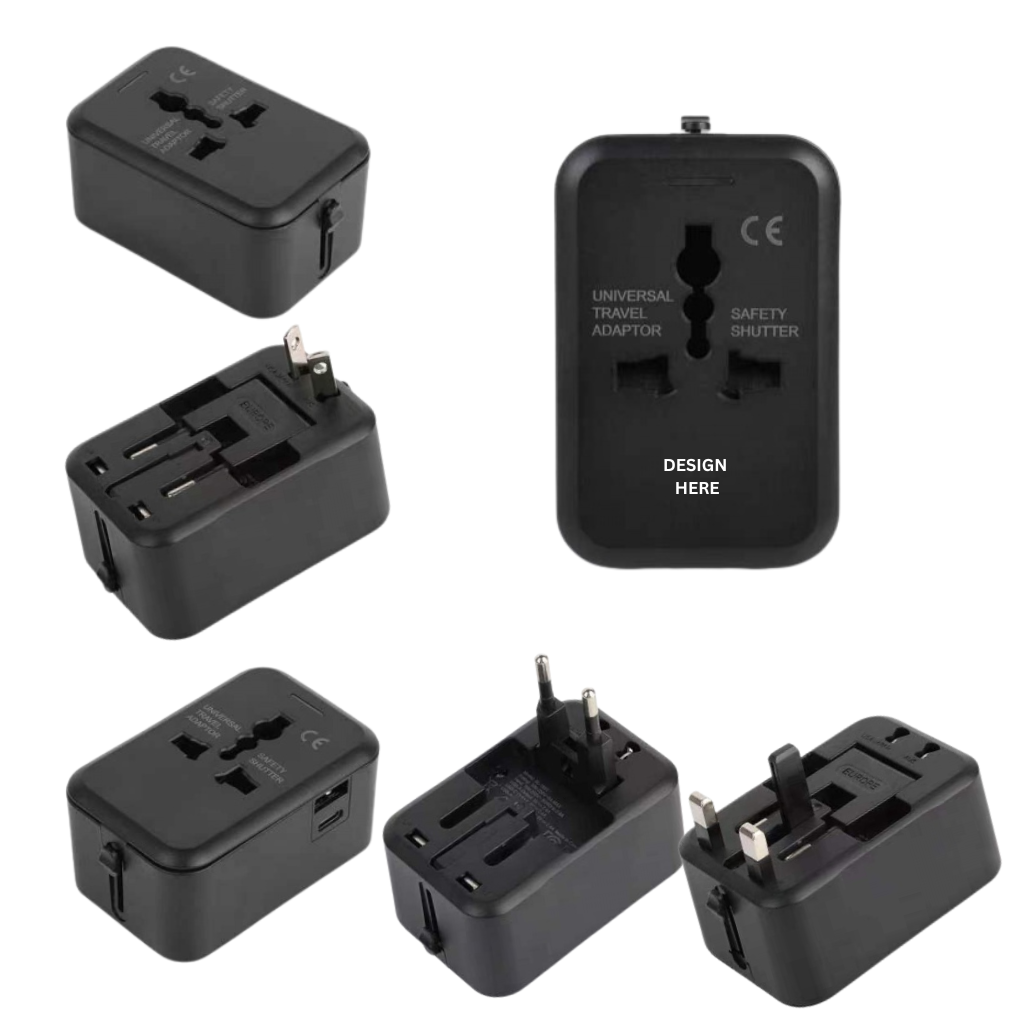 TA09 Universal Travel Adapter | Multi Travel Plug Adapter with Custom Logo Printing