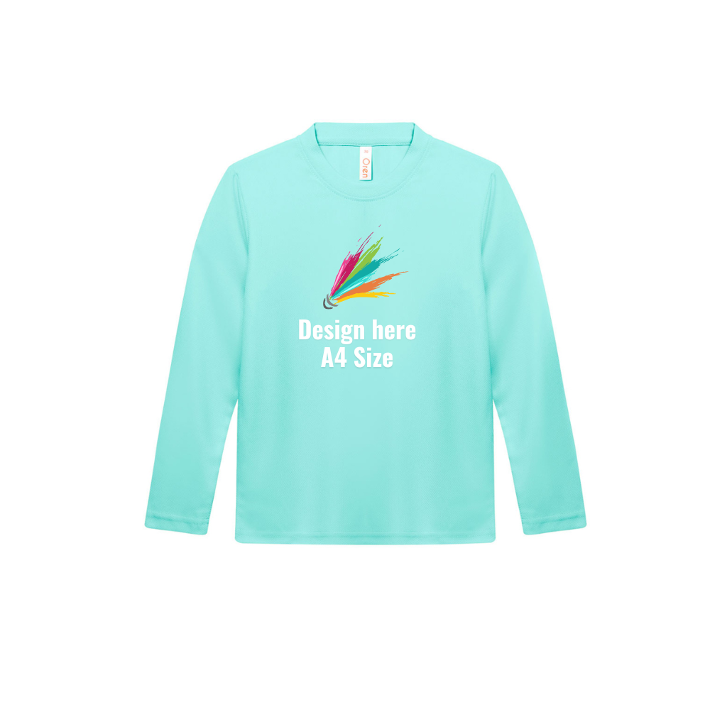 QD88 Tshirt Jersey Kids Basic Tee long Sleeve with Printing