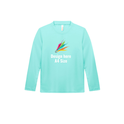 QD88 Tshirt Jersey Kids Basic Tee long Sleeve with Printing