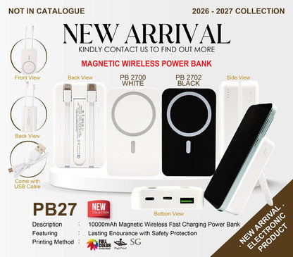 PB27 10,000mAh Magnetic Wireless Power Bank (Fast Charging) – Custom Logo Printing