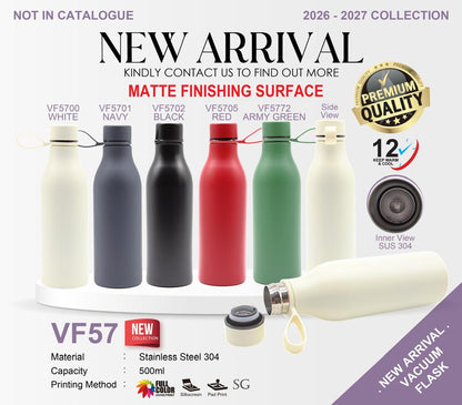 VF57 Vacuum Flask 500ml Matte Finishing Stainless Steel 304