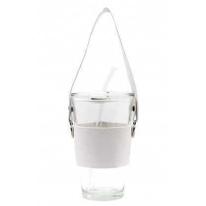 AM67 Auto Mug glass with straw 450ml