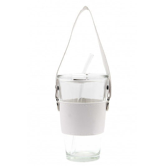 AM67 Auto Mug glass with straw 450ml