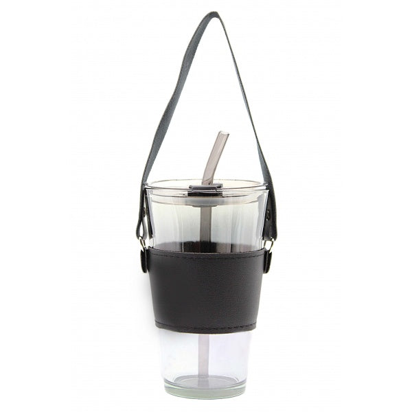 AM67 Auto Mug glass with straw 450ml