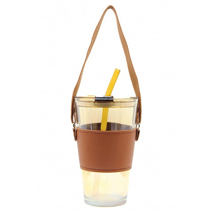 AM67 Auto Mug glass with straw 450ml