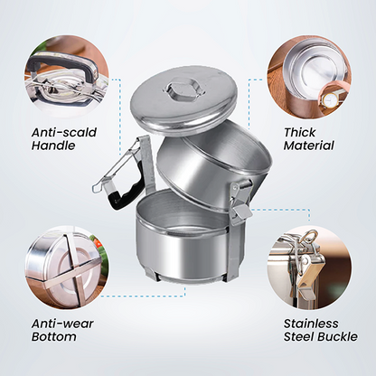 Classic 2 Tier Stainless Steel Tiffin Box - 10cm