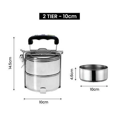 Classic 2 Tier Stainless Steel Tiffin Box - 10cm