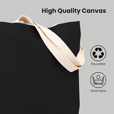 Colour Strip Black Canvas Bag V2 – 10oz