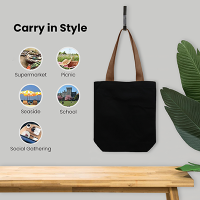 Colour Strip Black Canvas Bag V2 – 10oz