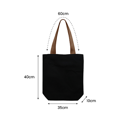 Colour Strip Black Canvas Bag V2 – 10oz