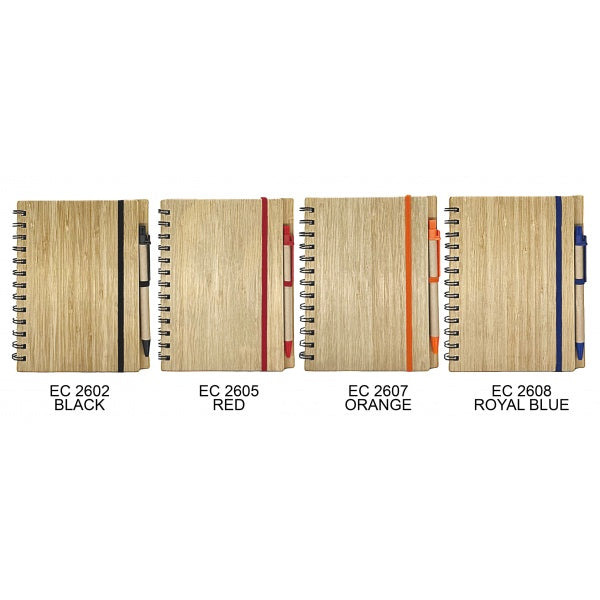 EC26 Eco Notebook Bamboo Cover with Pen – Custom Logo Printing
