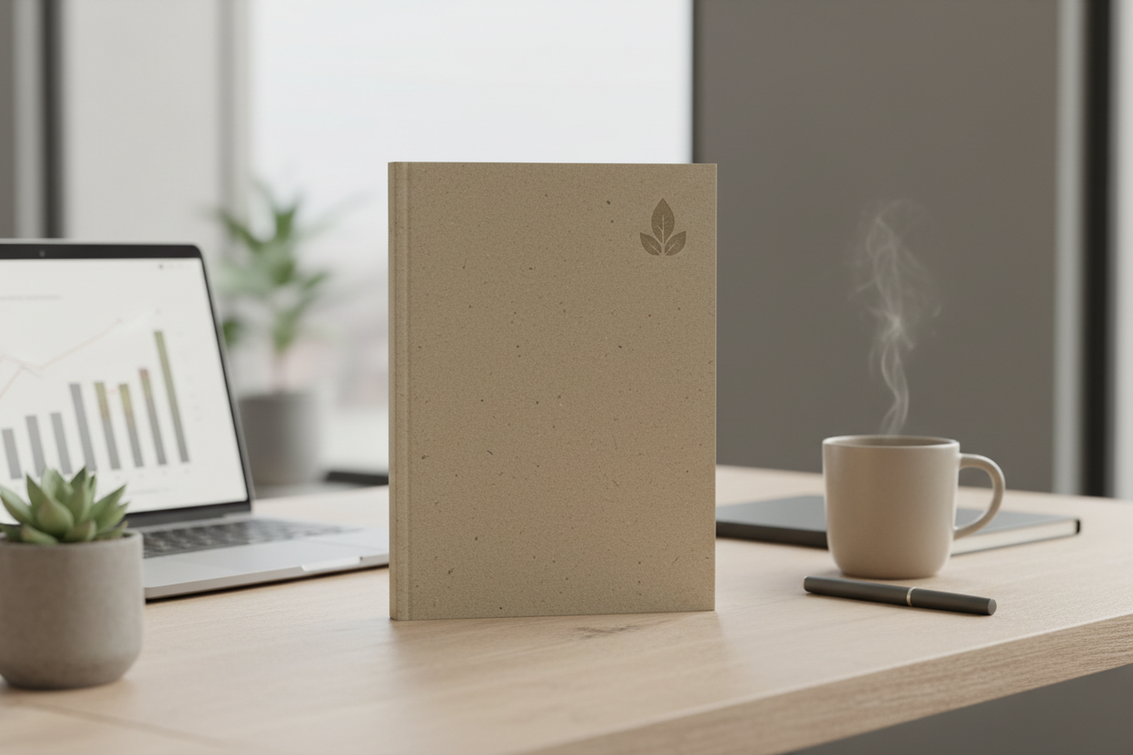 eco notebook with background corporate