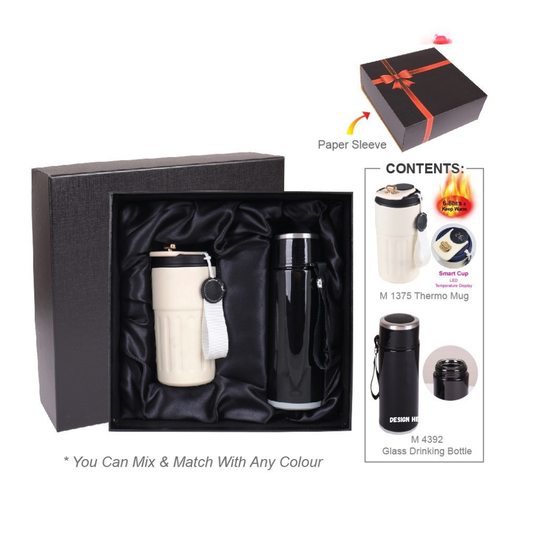 GBA 843 Corporate Gift Set | Thermo Mug | Glass Drinking Bottle