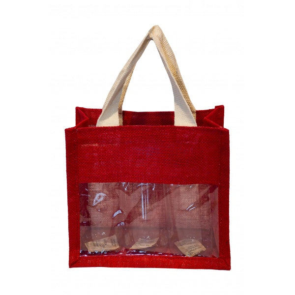 JB24 Jute Bag Custom Printing with transparent window
