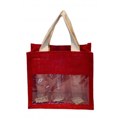 JB24 Jute Bag Custom Printing with transparent window