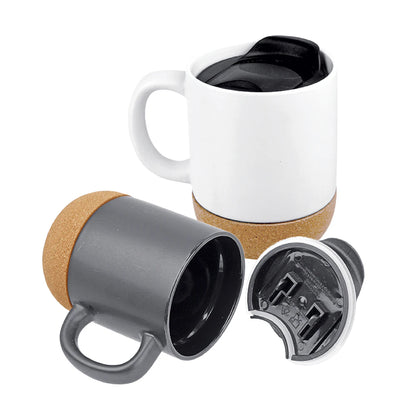 CM09 Bone Ceramic Mug with oak Coaster | Mug Supplier