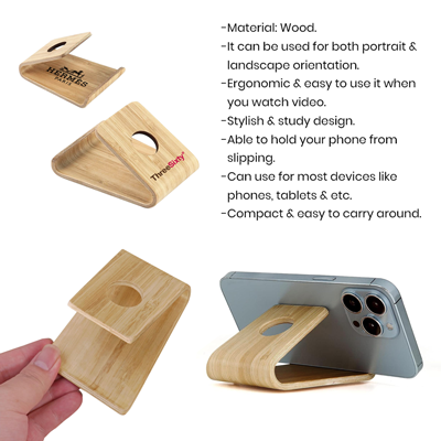 GTST04 Natural Wooden Smartphone Stand
