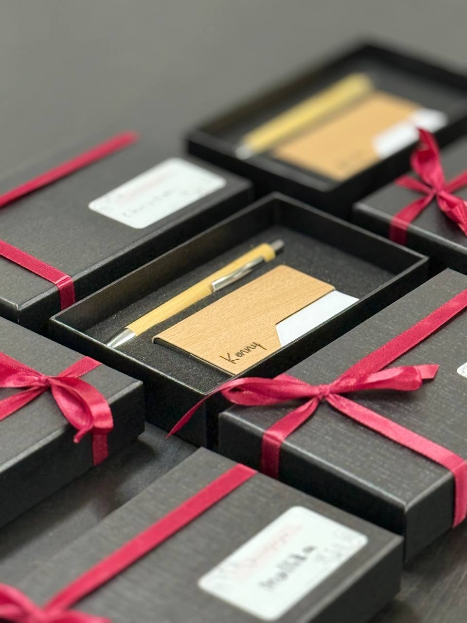 Eco Premium Corporate Gift Set – Bamboo Pen & Card Holder (Custom Logo)