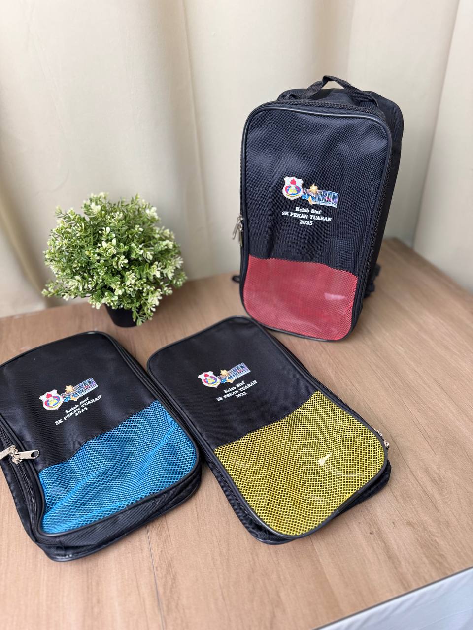Custom Shoe Bag with Mesh Panel – Corporate & Event Shoe Bag (Zipper / Multi-Colour)