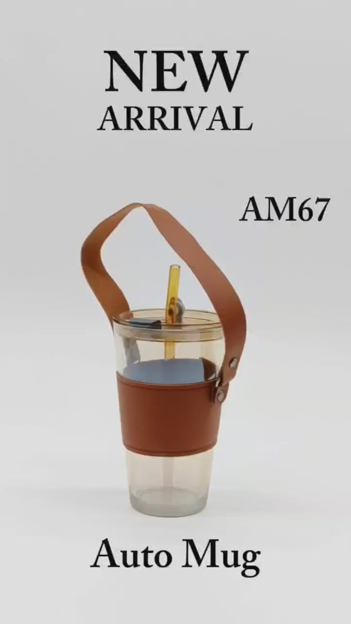 Auto Mug with leather | Engraving | Full Colour printing Logo for branding 