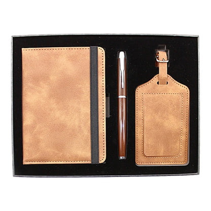 GB21 3 in 1 Gift Box Set Passport Holder, Metal Pen & Luggage Tag