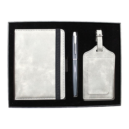 GB21 3 in 1 Gift Box Set Passport Holder, Metal Pen & Luggage Tag
