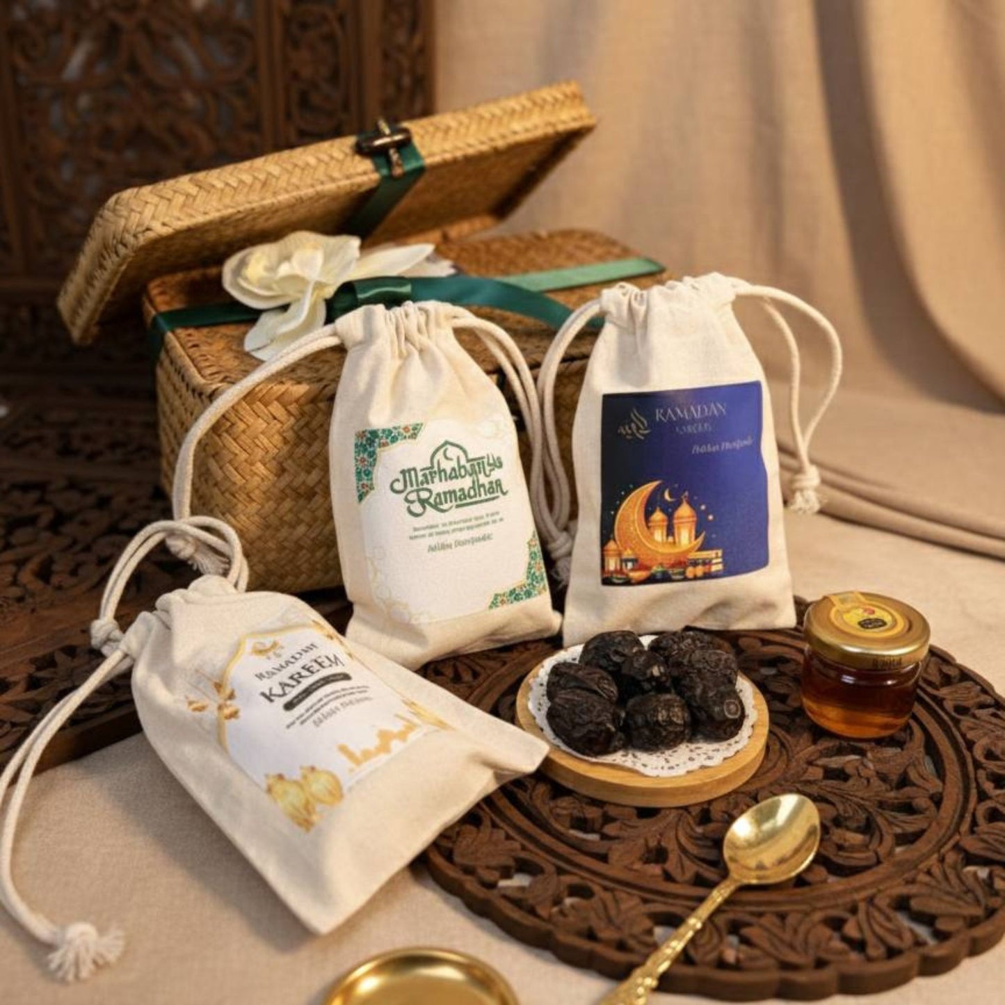 Madiha Gift Set Ramadhan – Custom Pouch & Dates (Corporate Gift)