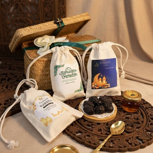 Madiha Gift Set Ramadhan – Custom Pouch & Dates (Corporate Gift)