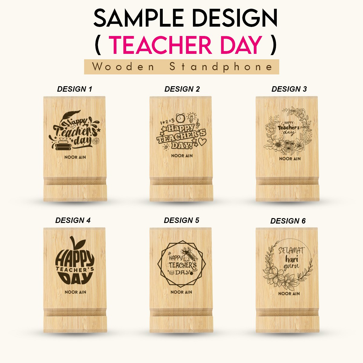 Personalised Wooden standphone