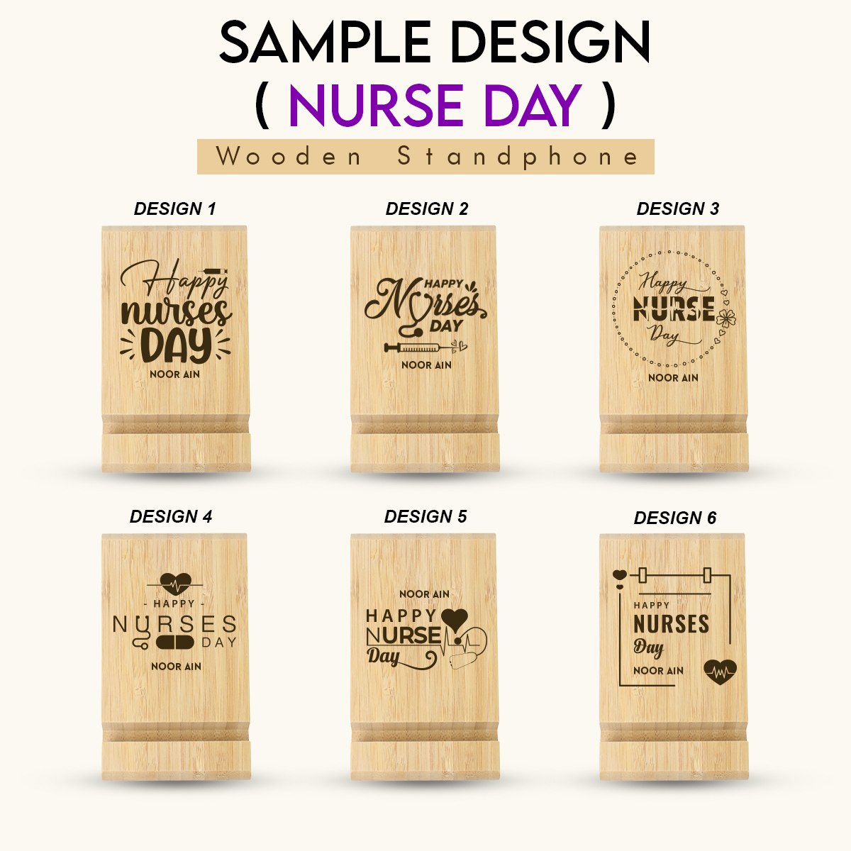 Personalised Wooden standphone