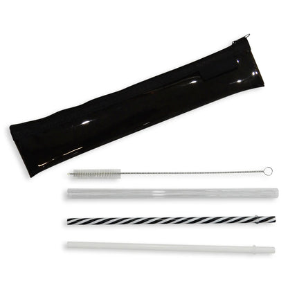 Reusable Plastic Straw Set