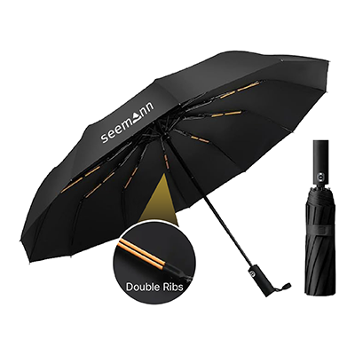 XIXILIA 23" Auto-Open 12 Panel Double Ribs Umbrella